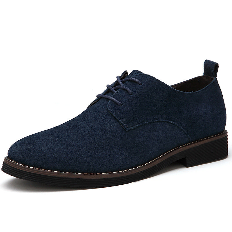Blue suede derby shoes for men with lace up
