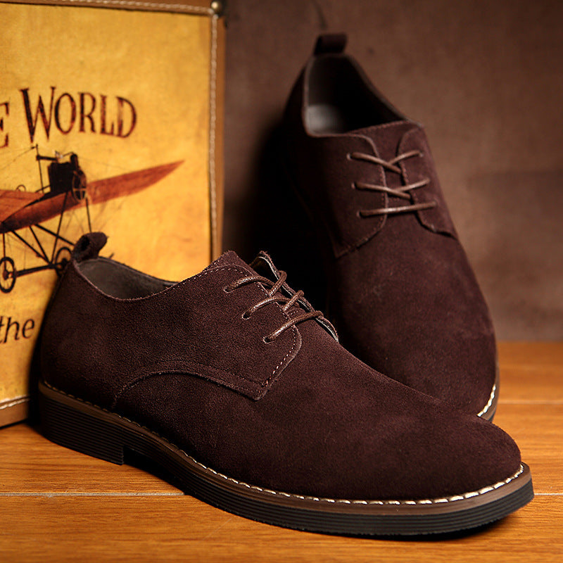 Suede derby shoes for men with lace up