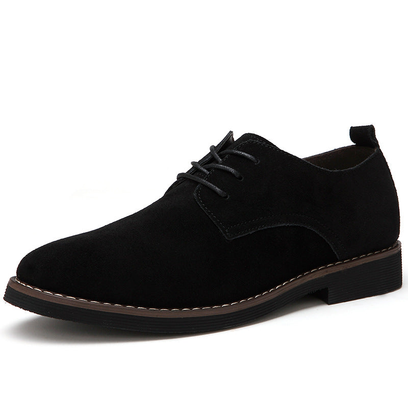 Black suede derby shoes for men with lace up