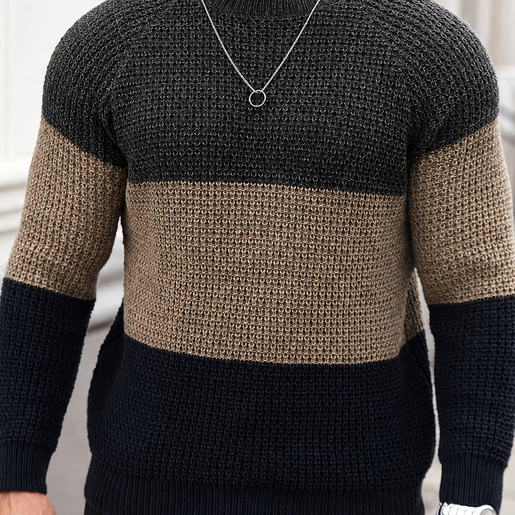 Color Block Crewneck Sweater