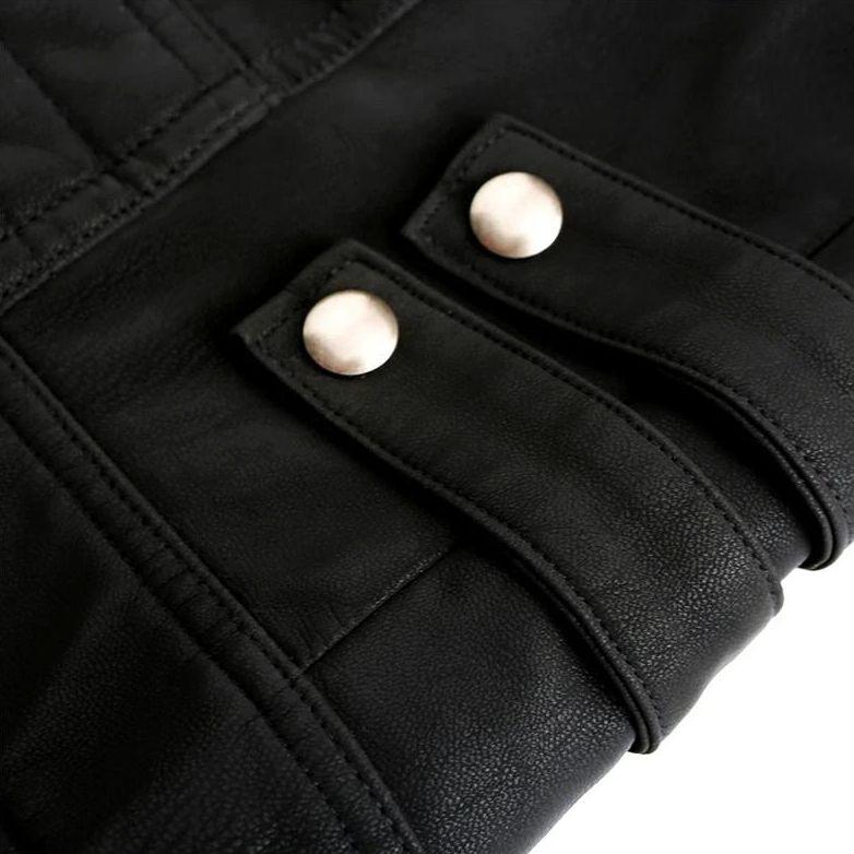 Leather Biker Jacket for men, detail 4