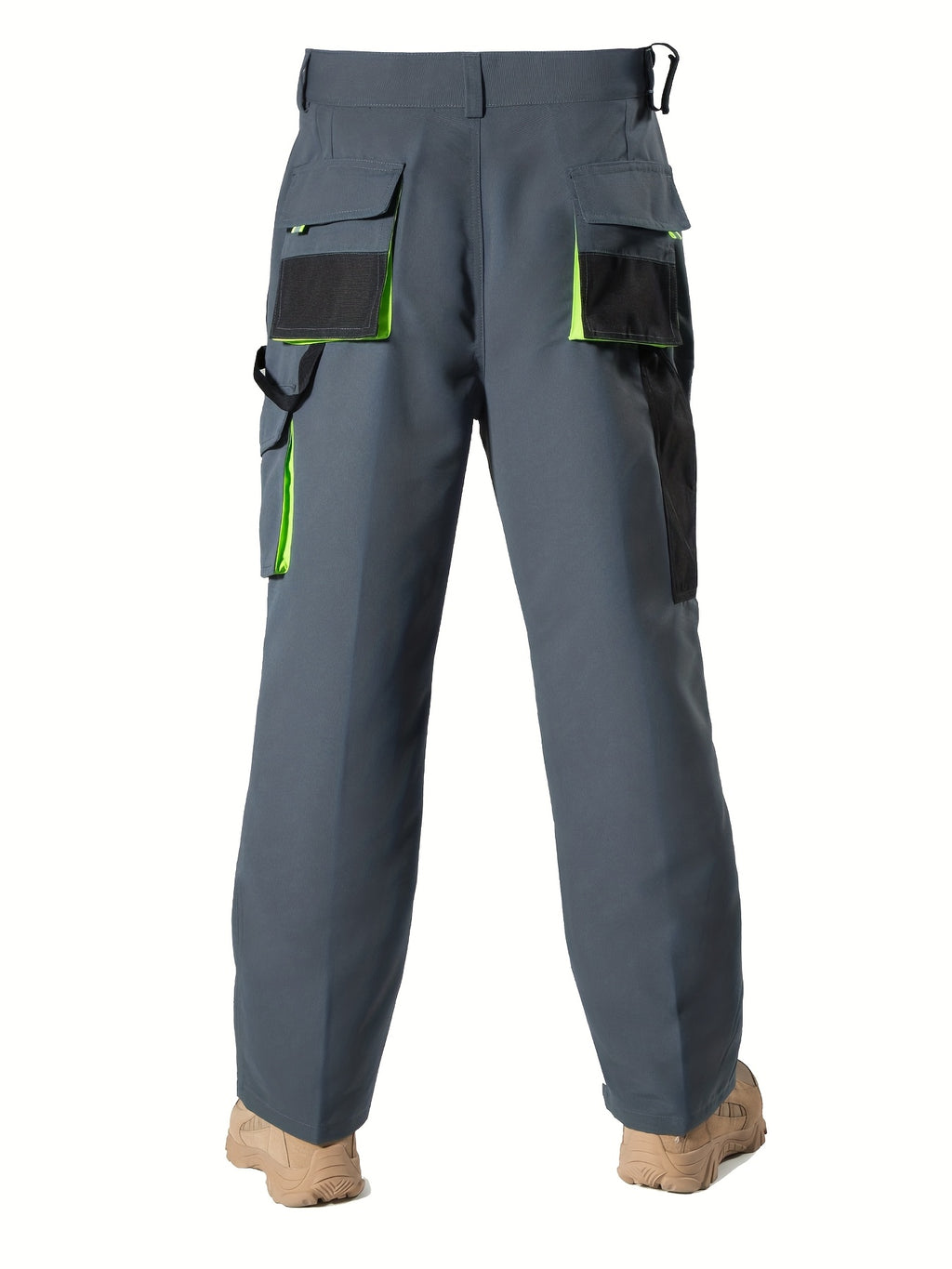 Black Green Work Pants for men, view 2