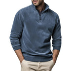 Blue quarter Zip Pullover for Men