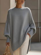 Womens oversized sweater in Gray, front view