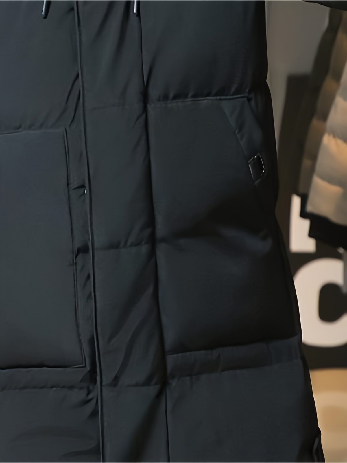Hooded Winter Coat with Longline Quilting