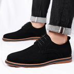 Brogue Detail Derby Shoes for Men in Soft Suede