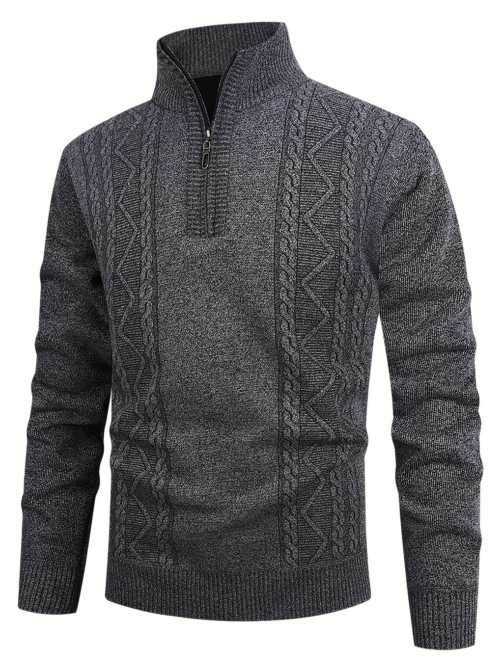 Gray Quarter Zip Sweater for men