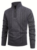 Gray Quarter Zip Sweater for men