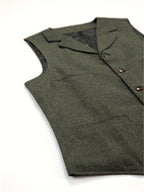 Herringbone Suit Vest for Men with Button Front