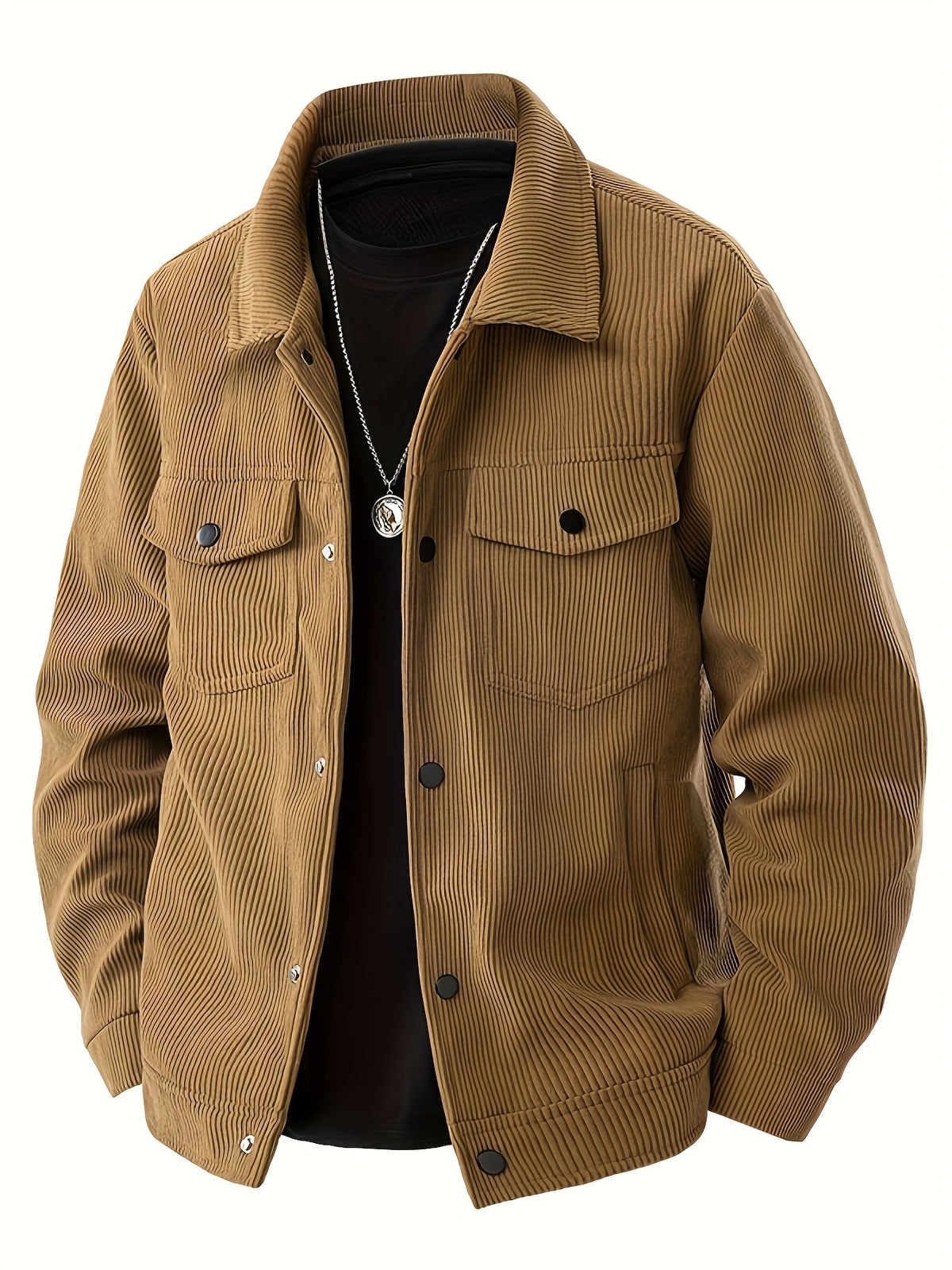 Brown Corduroy Cargo Jacket for men