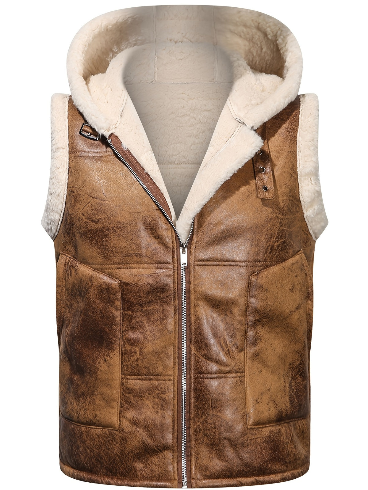 Shearling Hooded Vest for men, detail 3