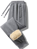 Fleece Lining Sweatpants with Drawstring Waist