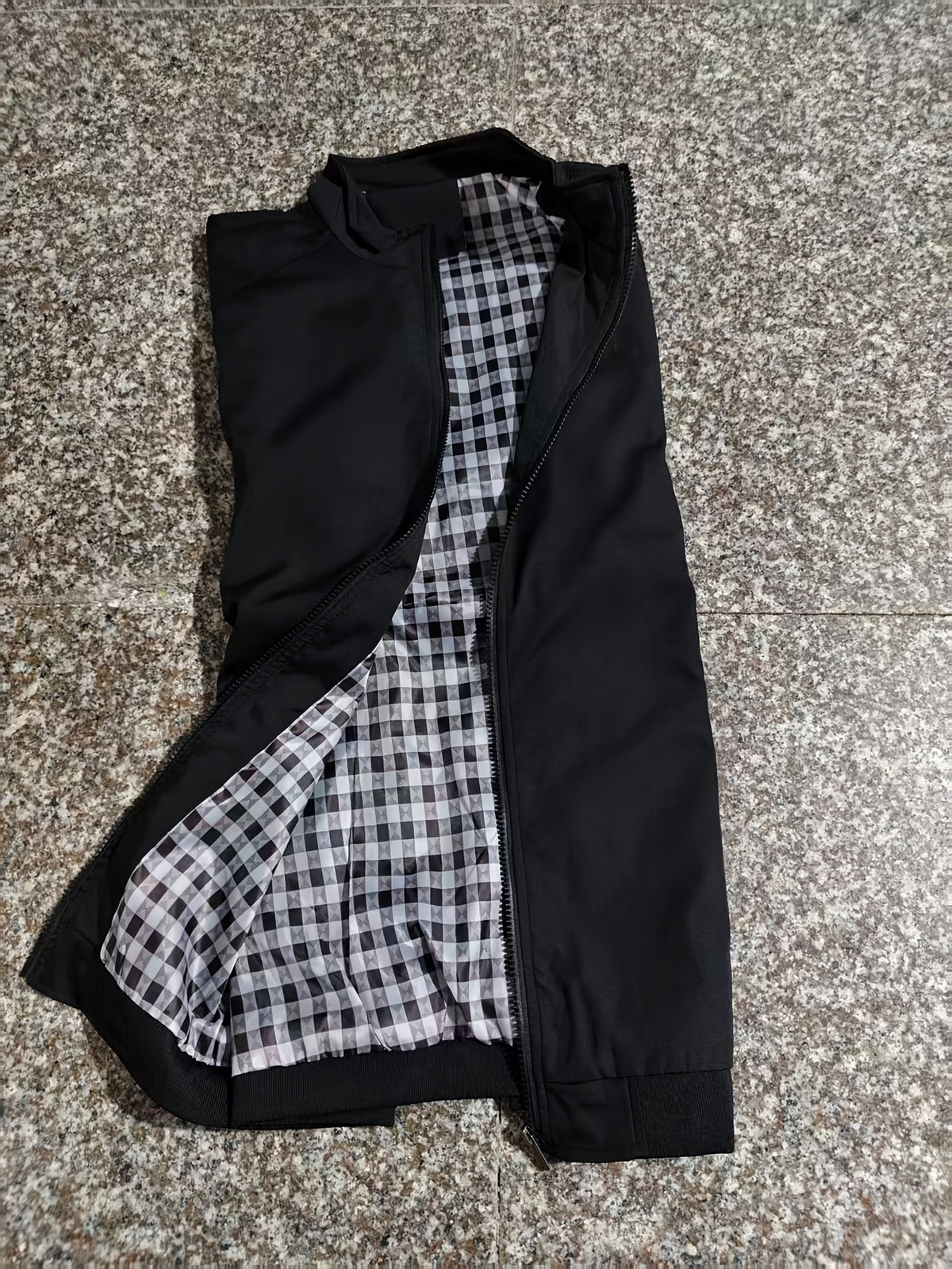 Check Lining Work Jacket with Stand Collar