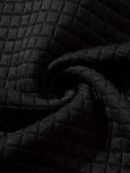 Mens hoodie, close-up of the black waffle knit body