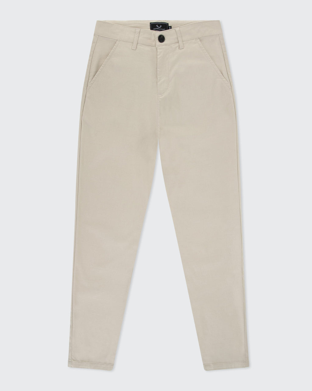 Flat Front Chinos with Tapered Leg