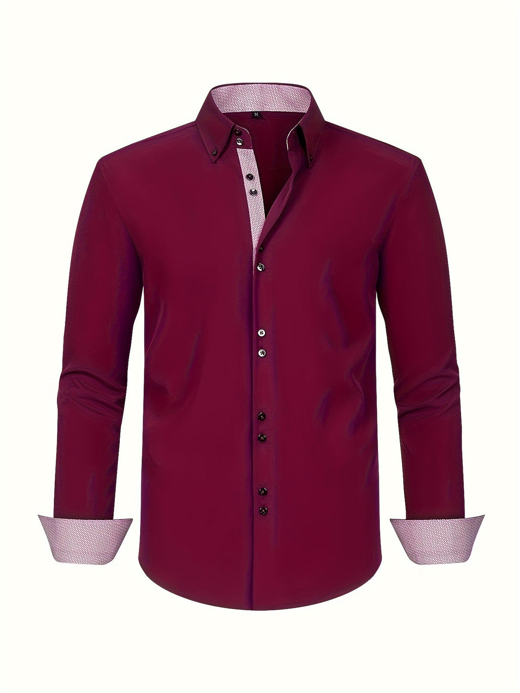 Mens dress shirt in Burgundy, front view