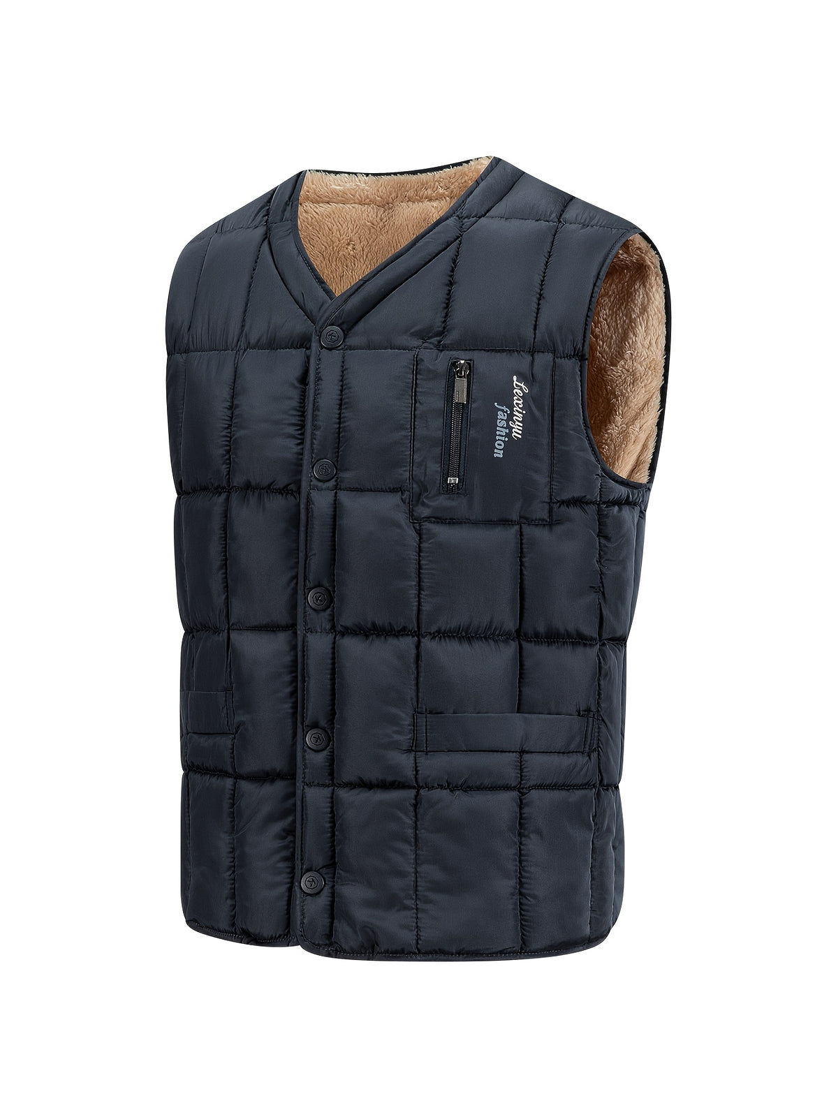 Navy Quilted Vest for men, view 12