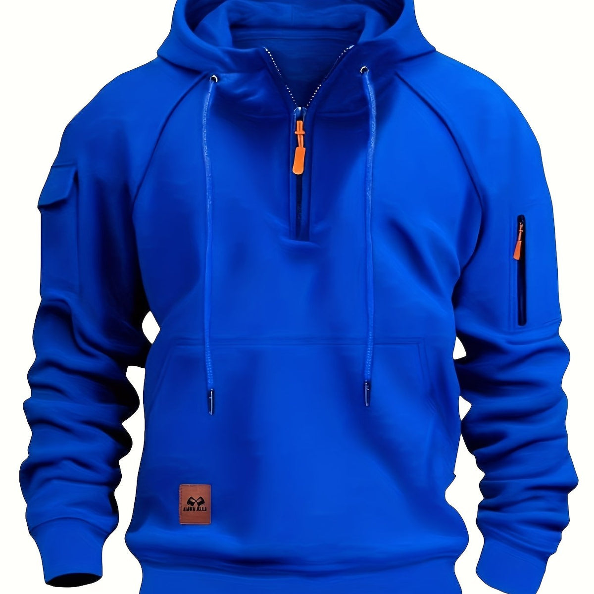Blue quarter Zip Hoodie for Men