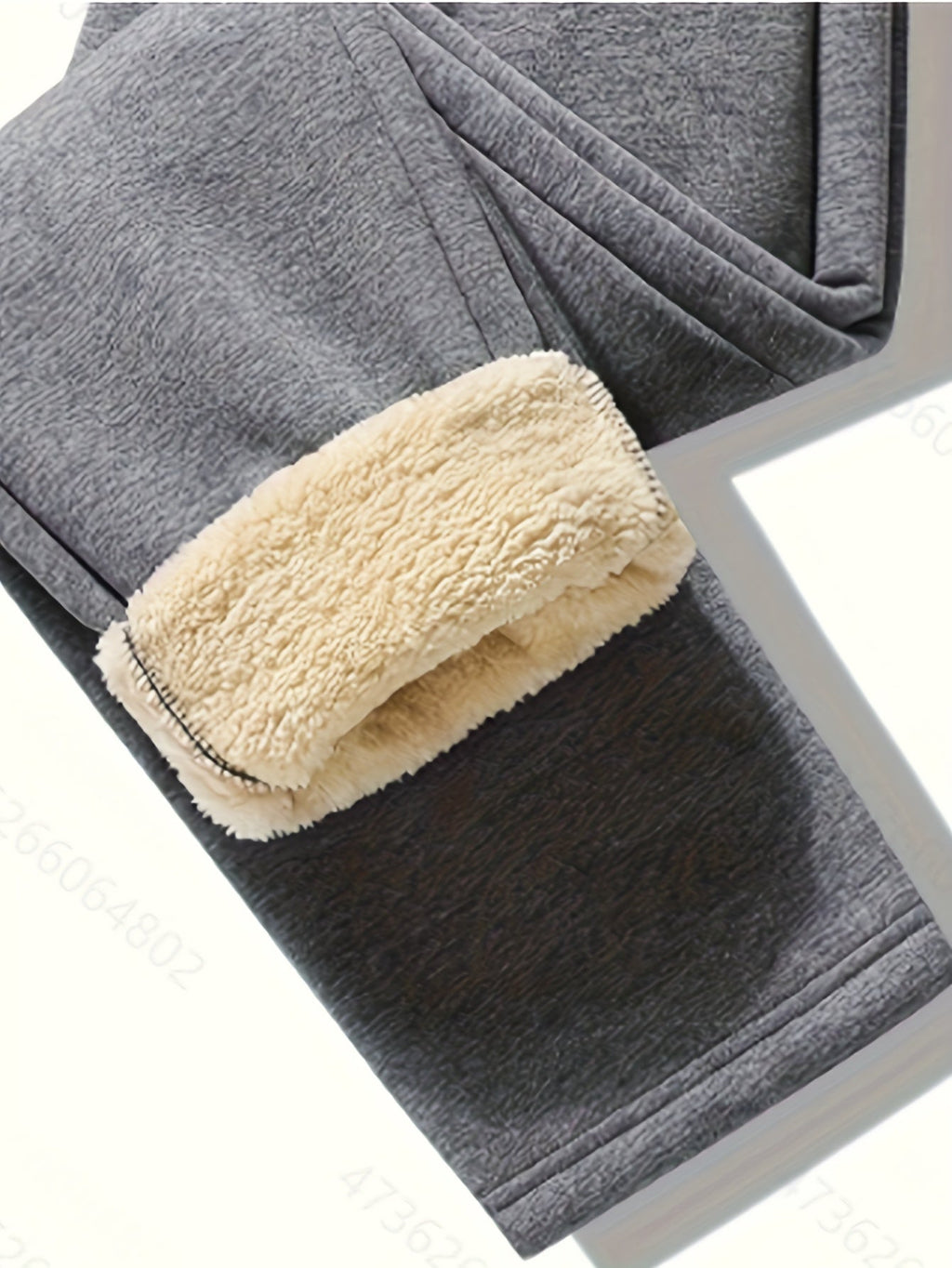 Fleece Lining Sweatpants with Drawstring Waist