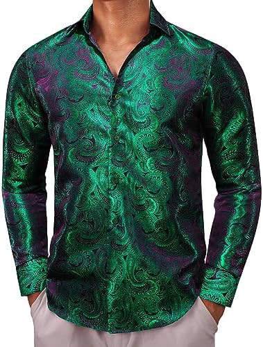 Green Paisley Dress Shirt for men