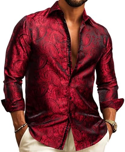 Red Paisley Dress Shirt for men