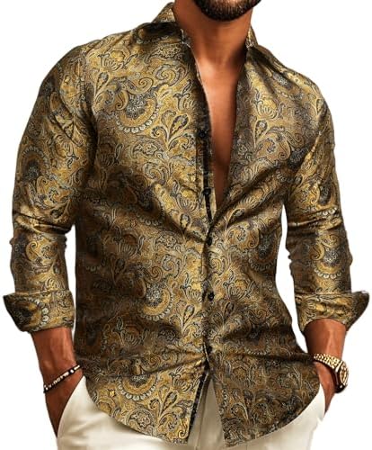 Brown Paisley Dress Shirt for men