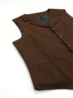 Herringbone Suit Vest for Men with Button Front