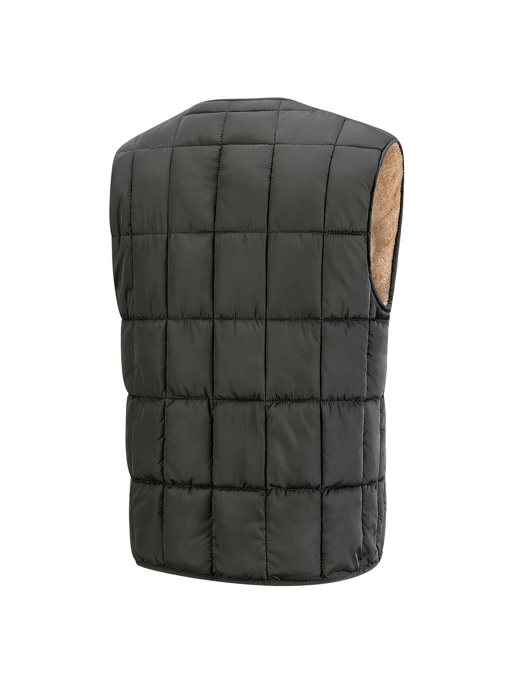 Dark Green Quilted Vest for men, view 3