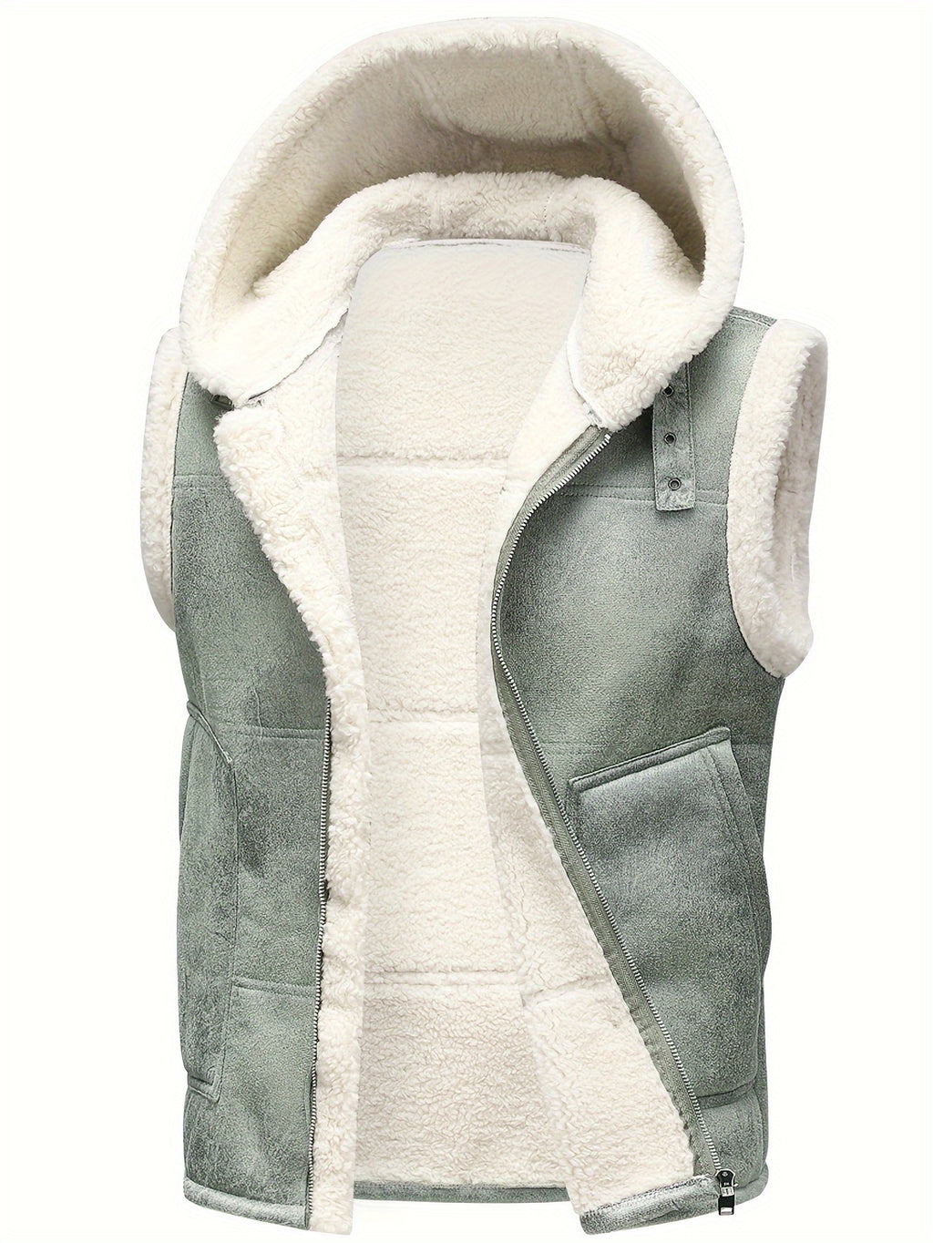 Shearling Hooded Vest for men, detail 11