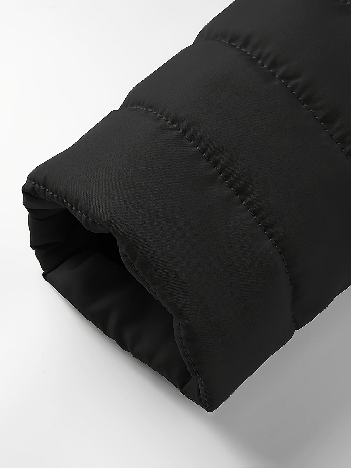Lightweight Puffer Jacket for Men with Stand Collar