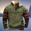 Olive Half Zip Sweatshirt for men
