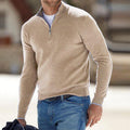 Beige Quarter Zip Sweater for men