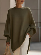 Womens oversized sweater in Green, front view