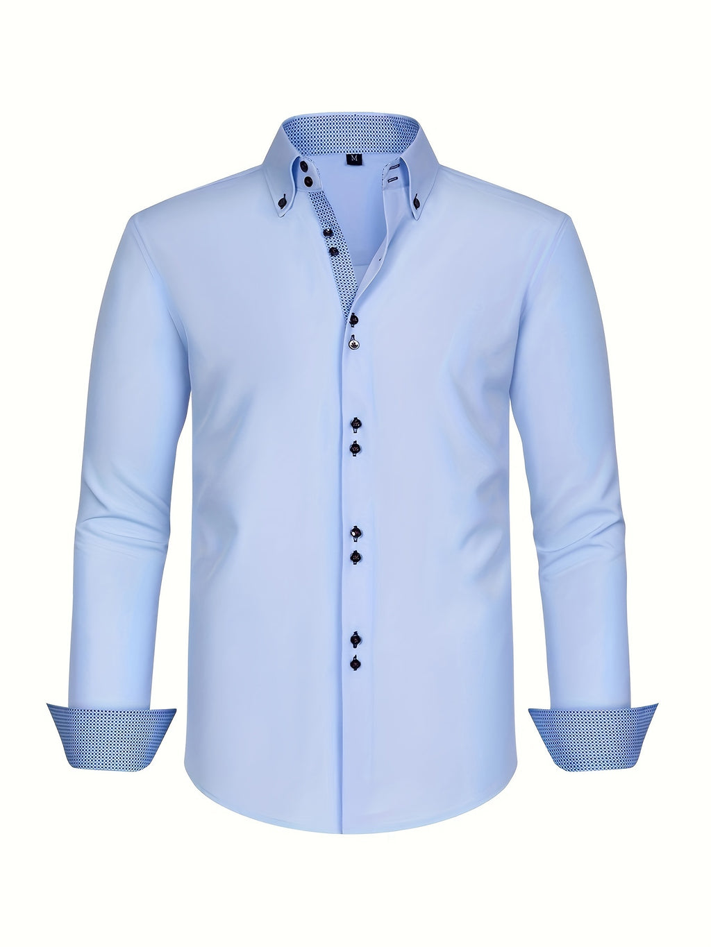 Mens dress shirt in Light Blue, front view