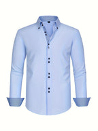 Mens dress shirt in Light Blue, front view