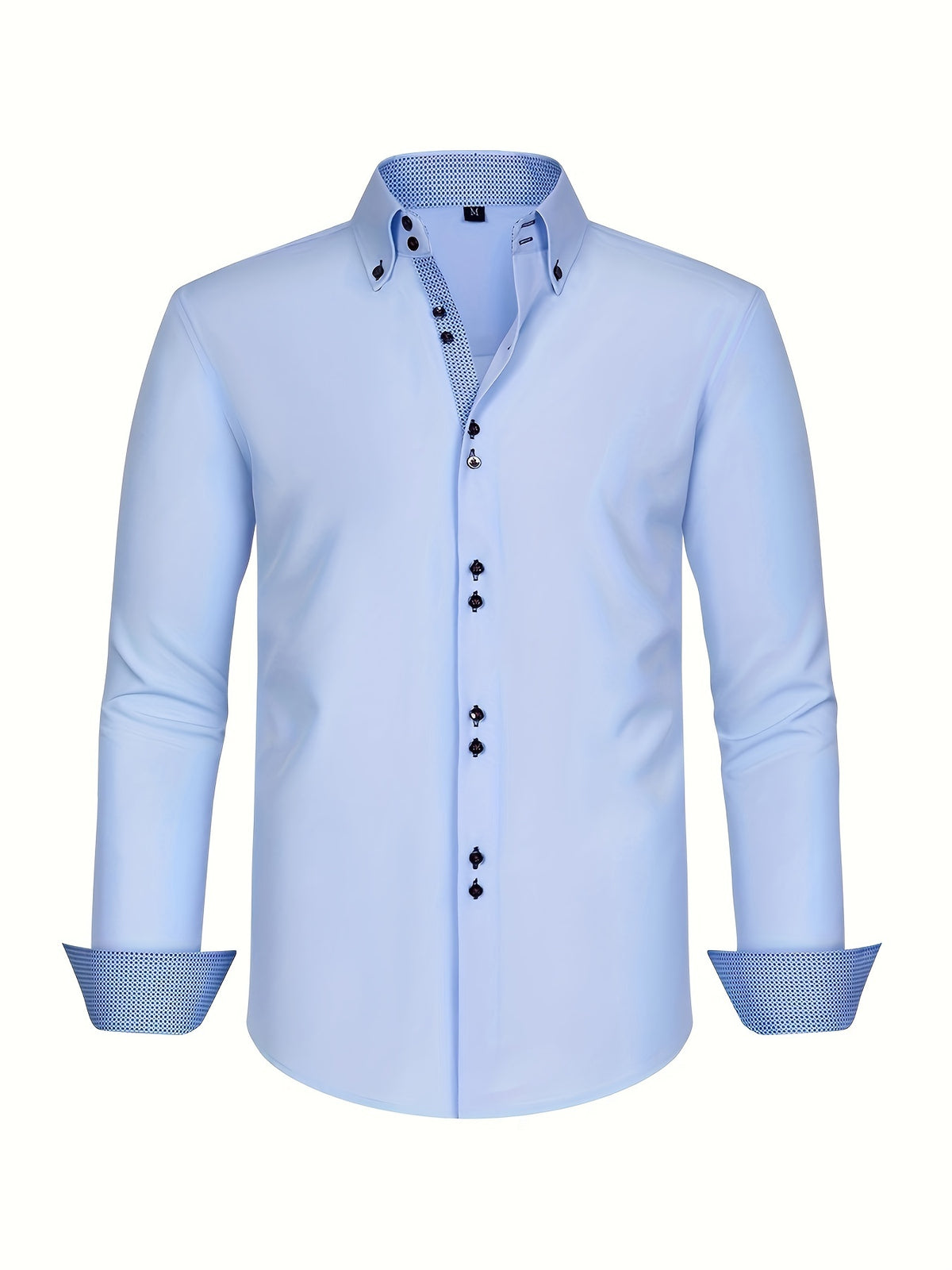 Mens dress shirt in Light Blue, front view
