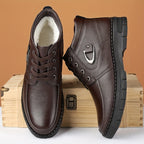 Warm Lined Winter Boots for Men with Lace Up Front