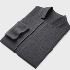 Mens cardigan in Gray, folded flat