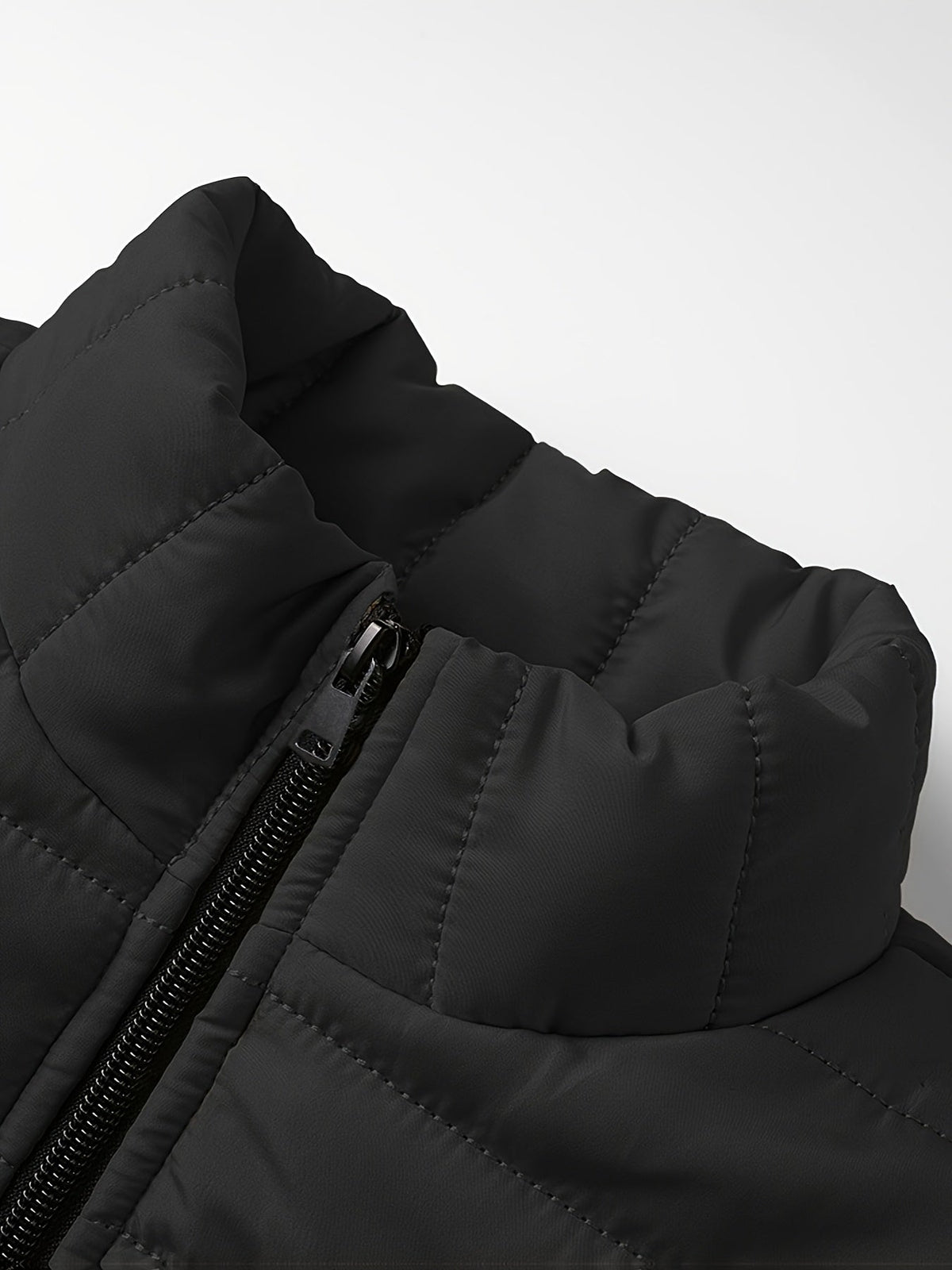 Lightweight Puffer Jacket for Men with Stand Collar