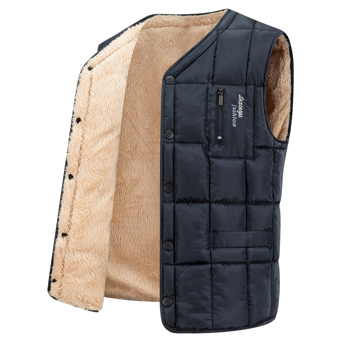 Navy Quilted Vest for men