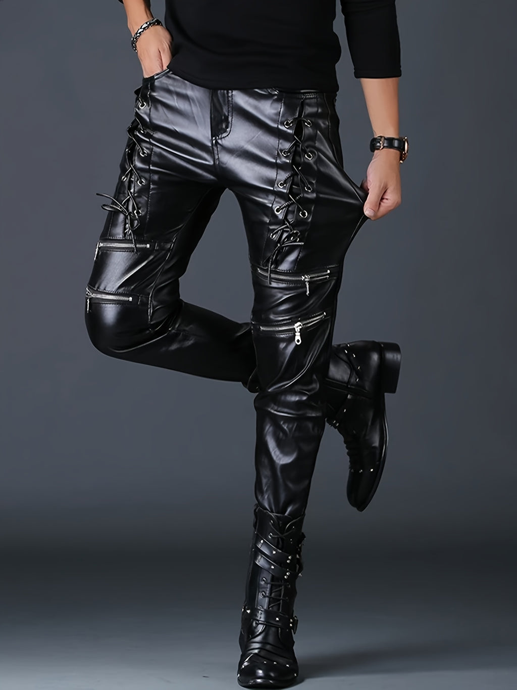 Faux Leather Pants for men, detail 3