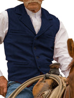 Herringbone Suit Vest for Men with Button Front