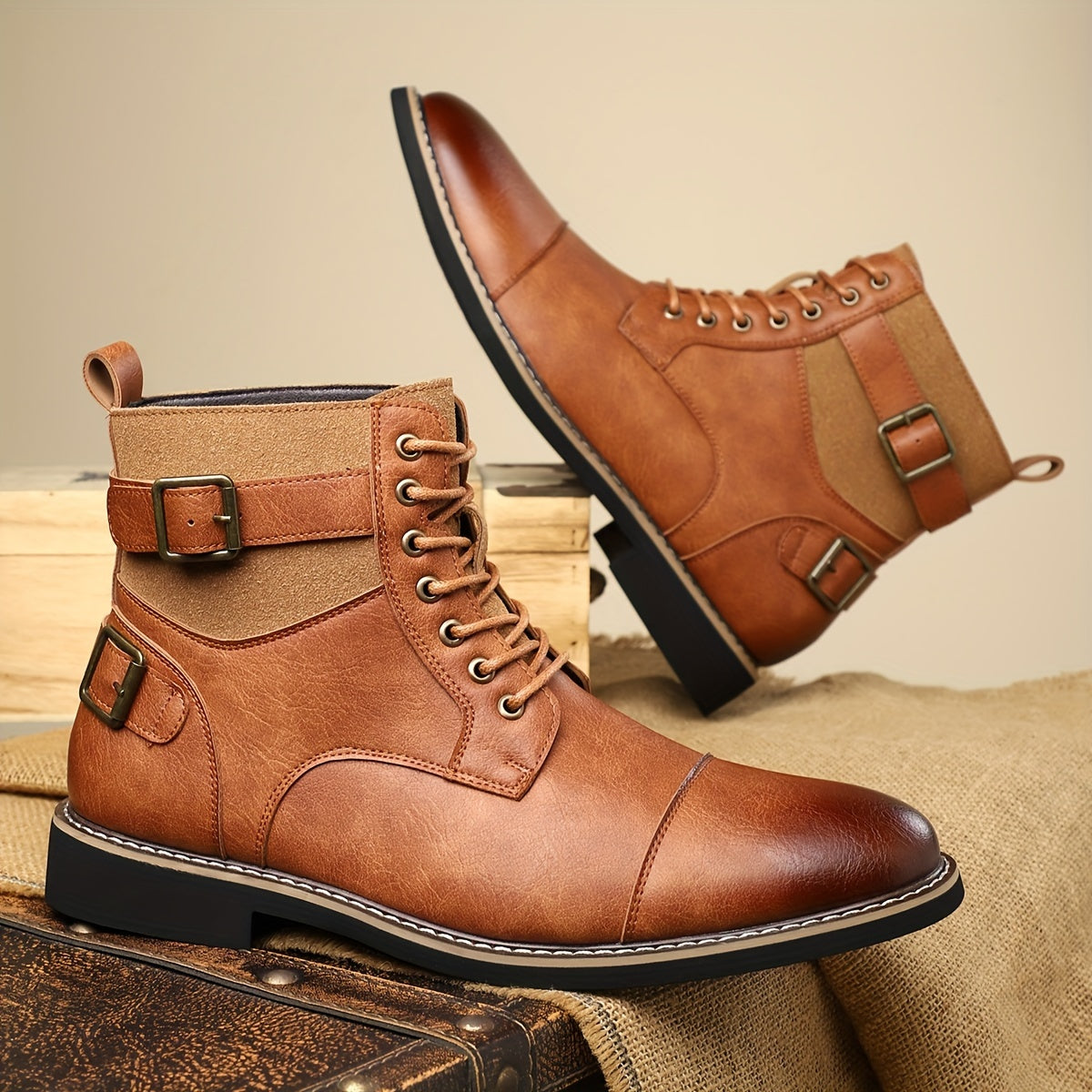 Tan Ankle Boots for men, view 5