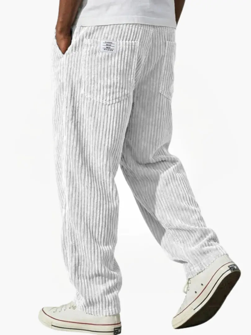 White Corduroy Pants for men