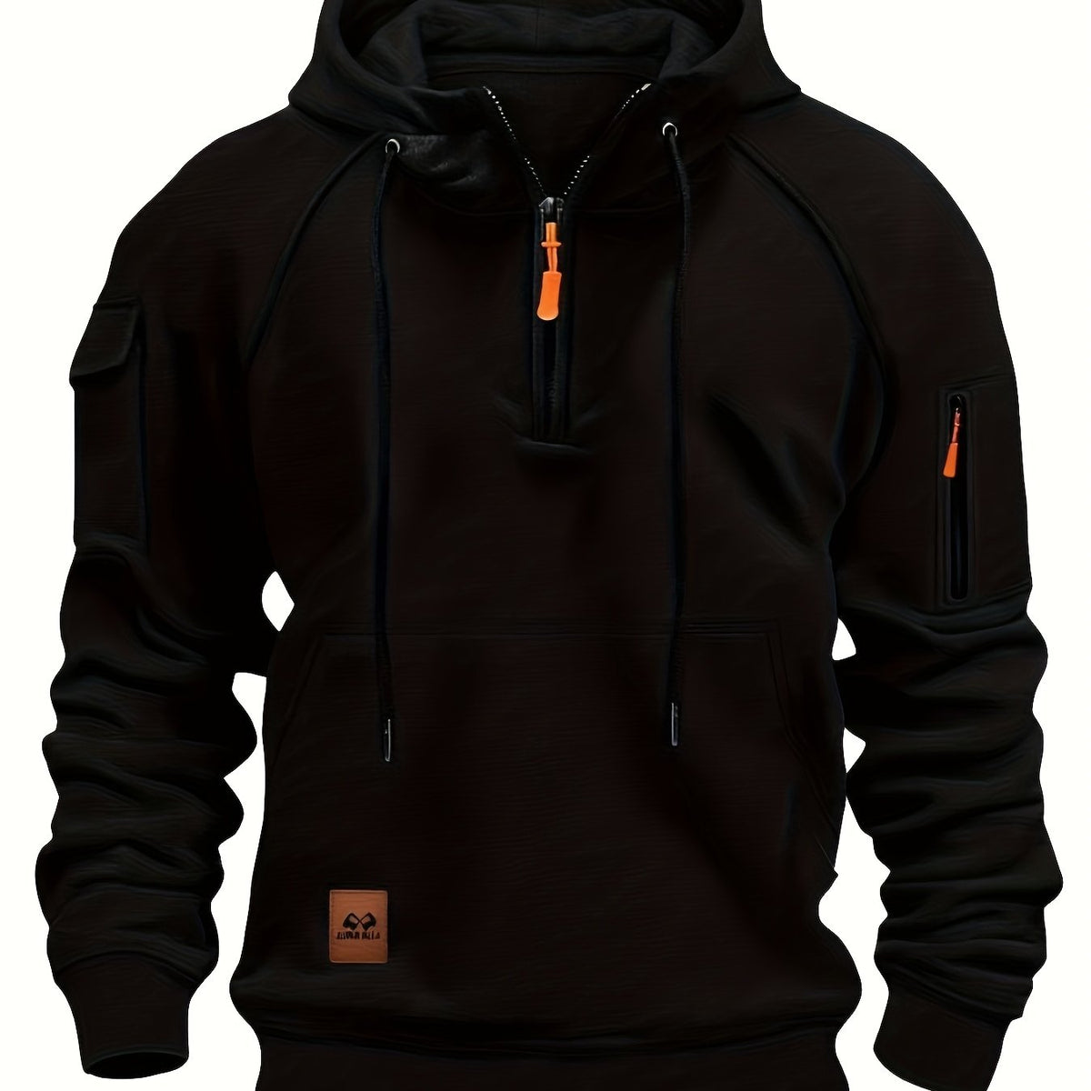 Black quarter Zip Hoodie for Men