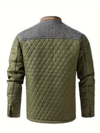 Knit Shoulder Quilted Jacket for Men, view 1