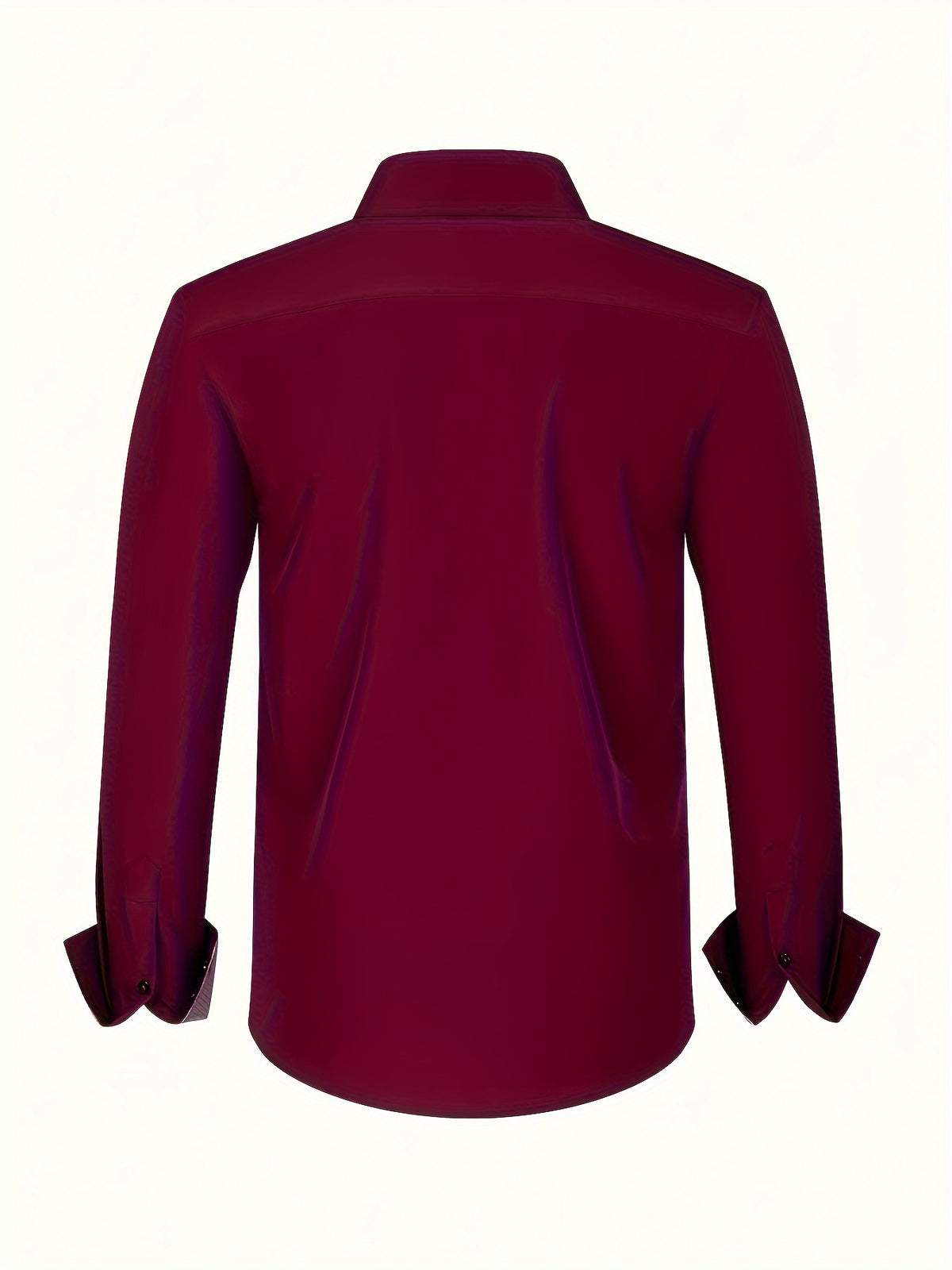 Mens dress shirt in Burgundy, back view