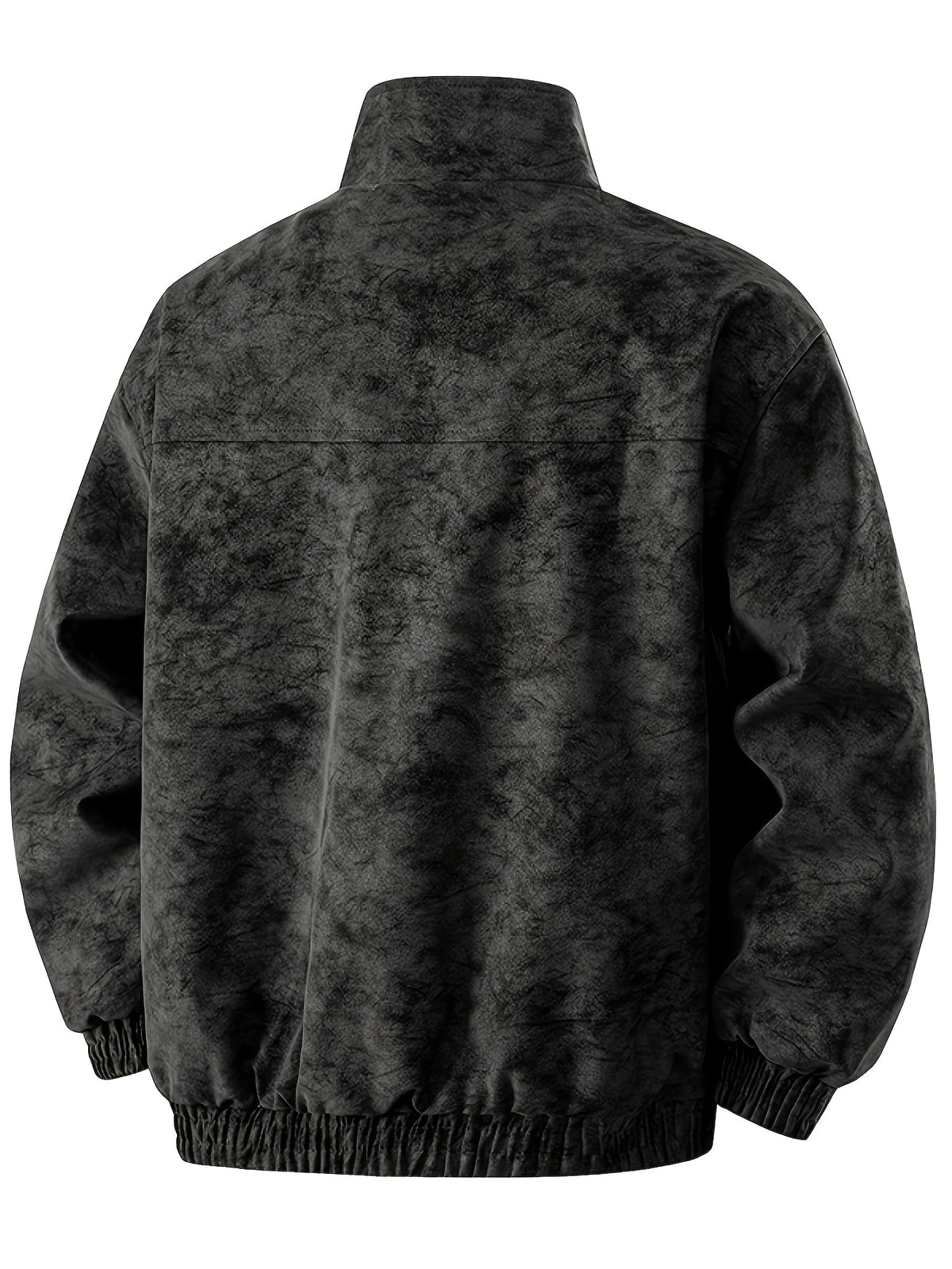 Fleece Lining Suede Work Jacket with Stand Collar