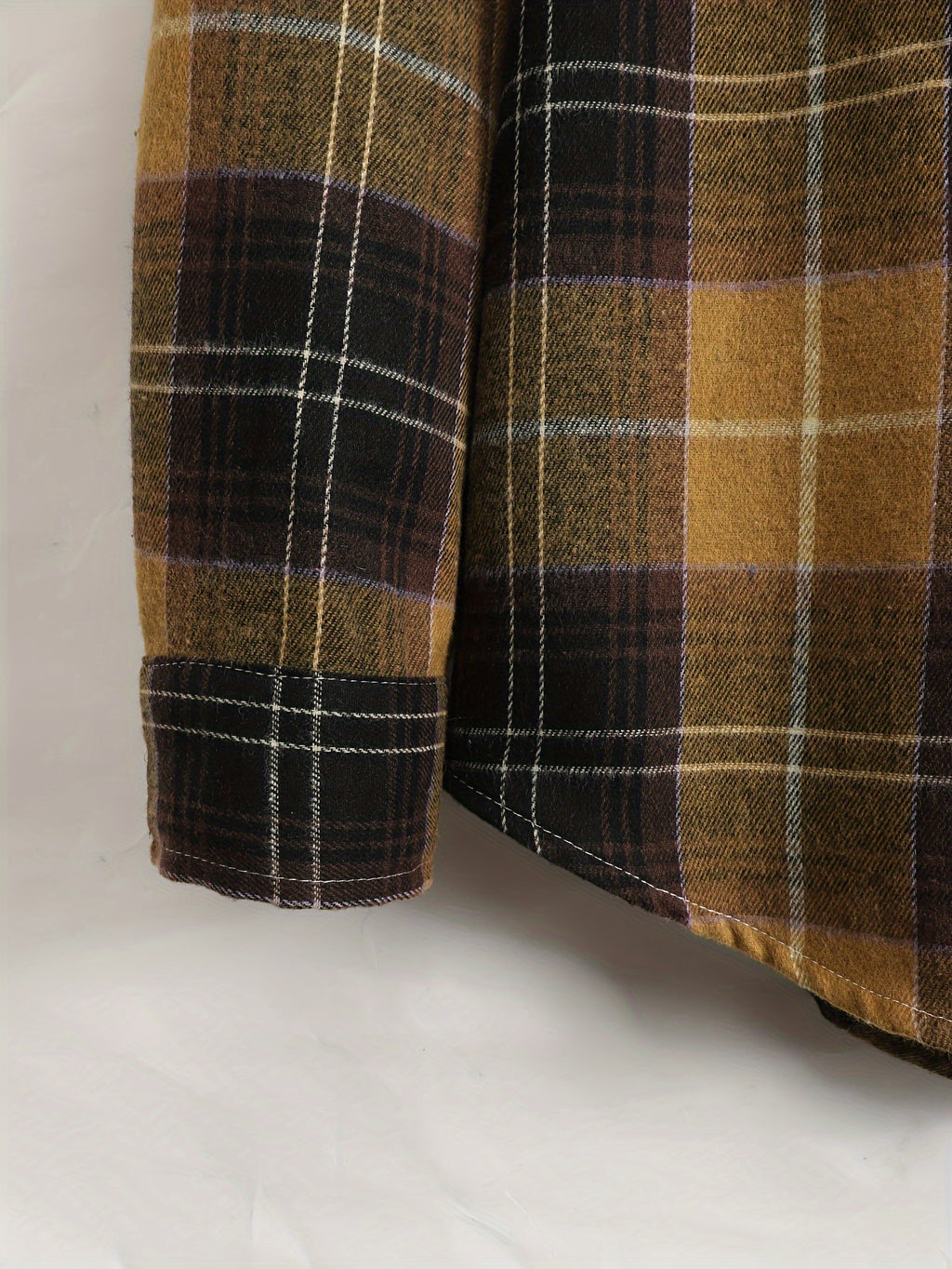 Plaid Check Flannel Shirt with Button Front