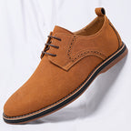 Brogue Detail Derby Shoes for Men in Soft Suede